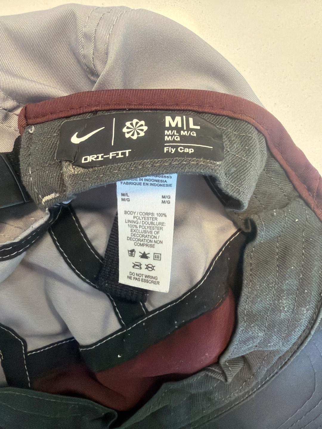 Nike Dri-FIT Fly Cap Gray and Maroon - photo 5