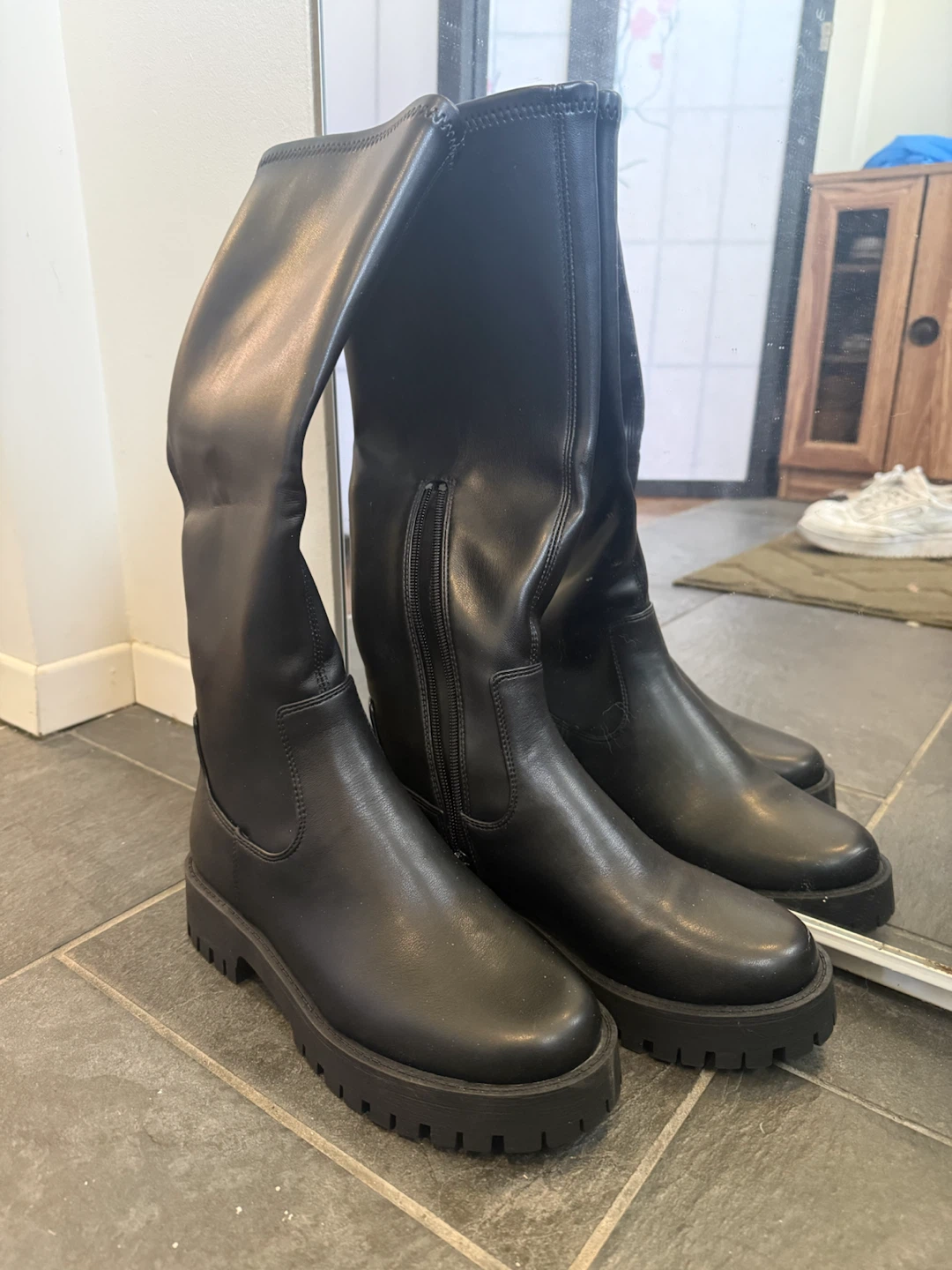 Steve Madden Black Platform Knee-High Boots