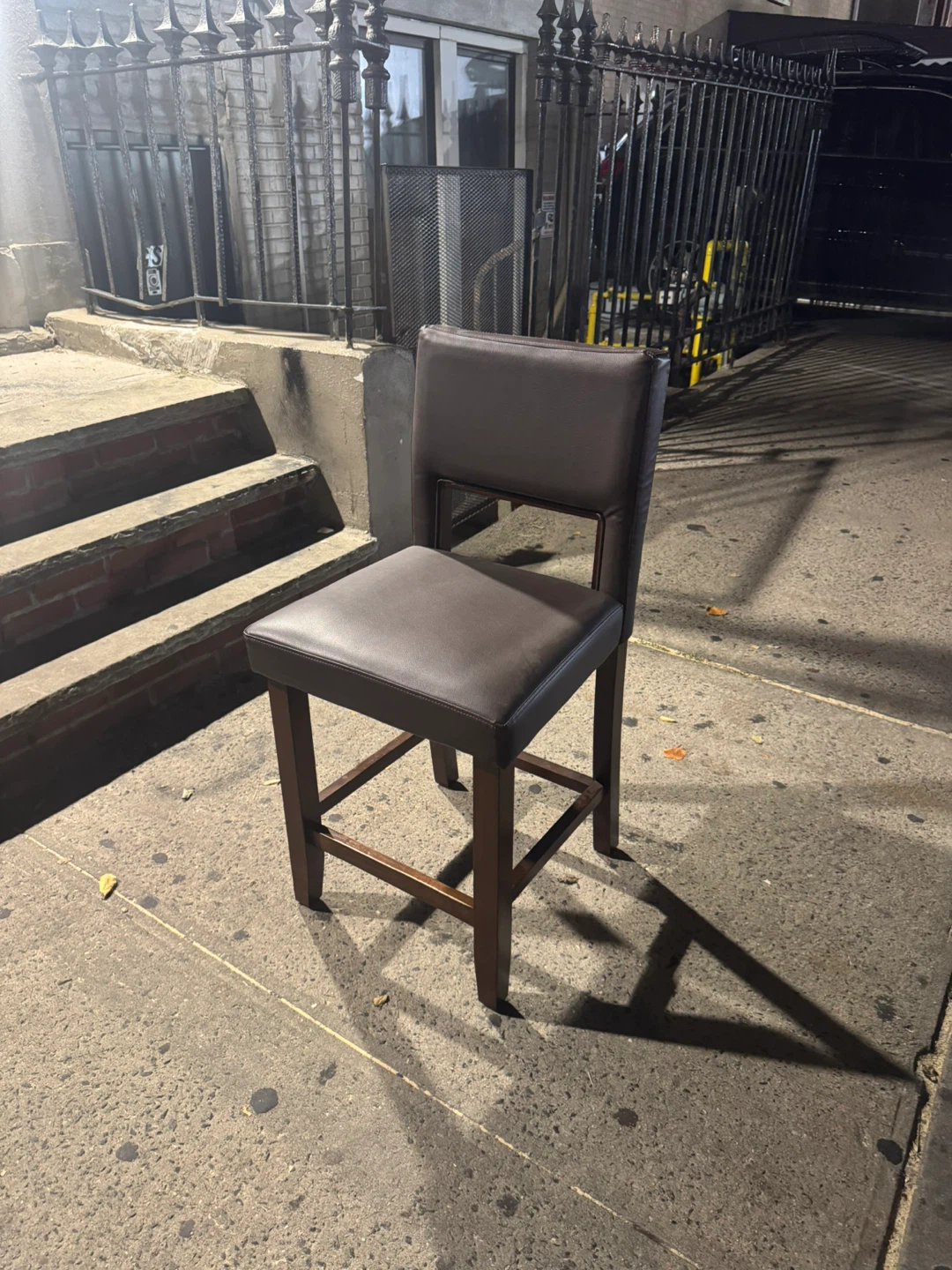 24 inch Brown Faux Leather Counter Stool
