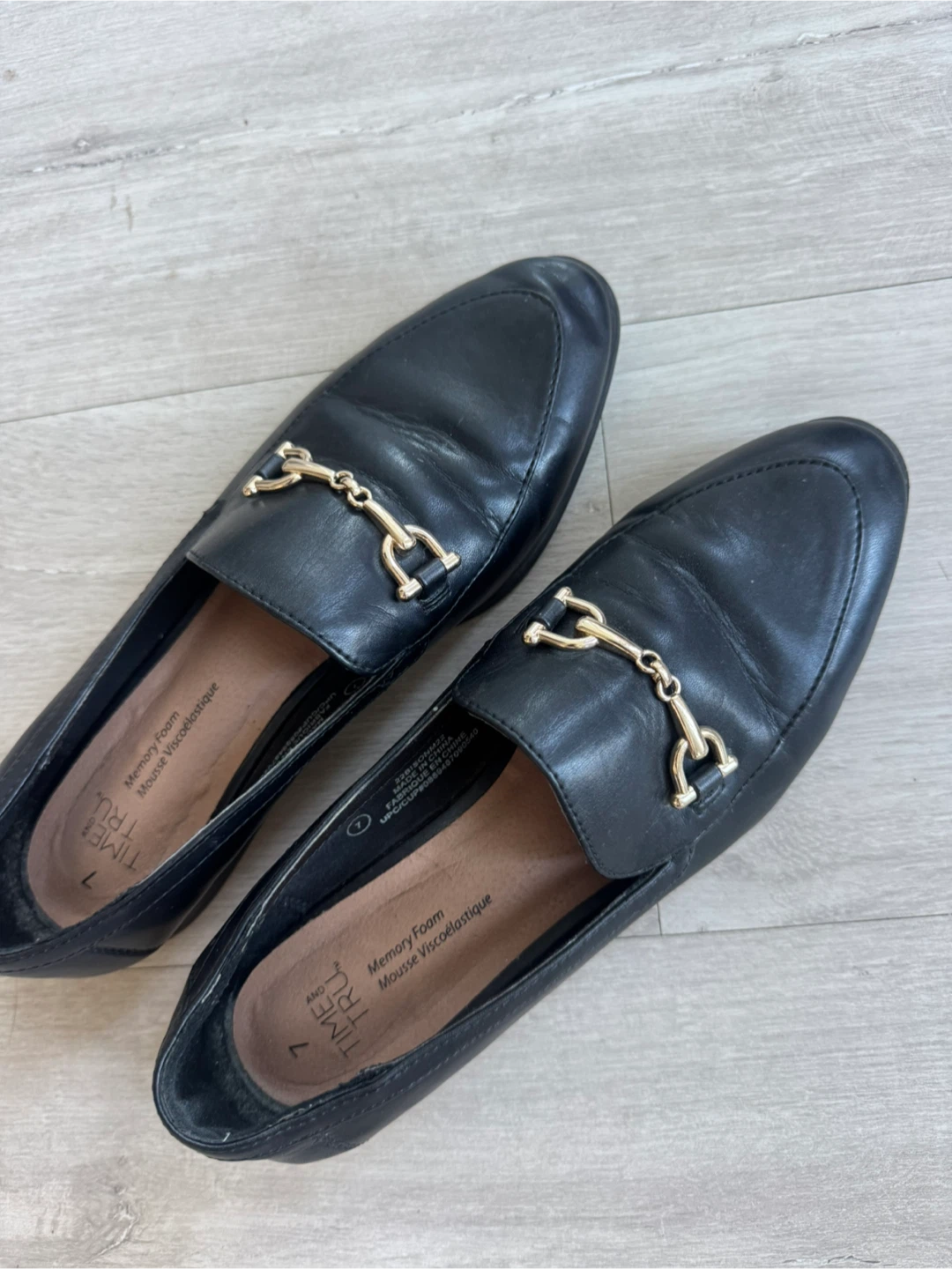 Time and Tru Black Loafers Size 7