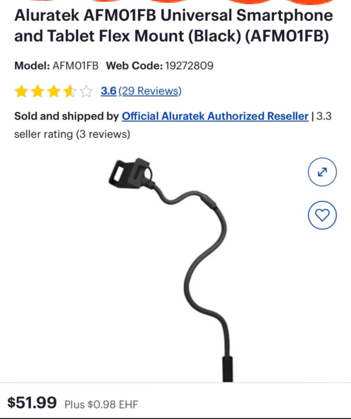 Aluratek Universal Smartphone and Tablet Flex Mount