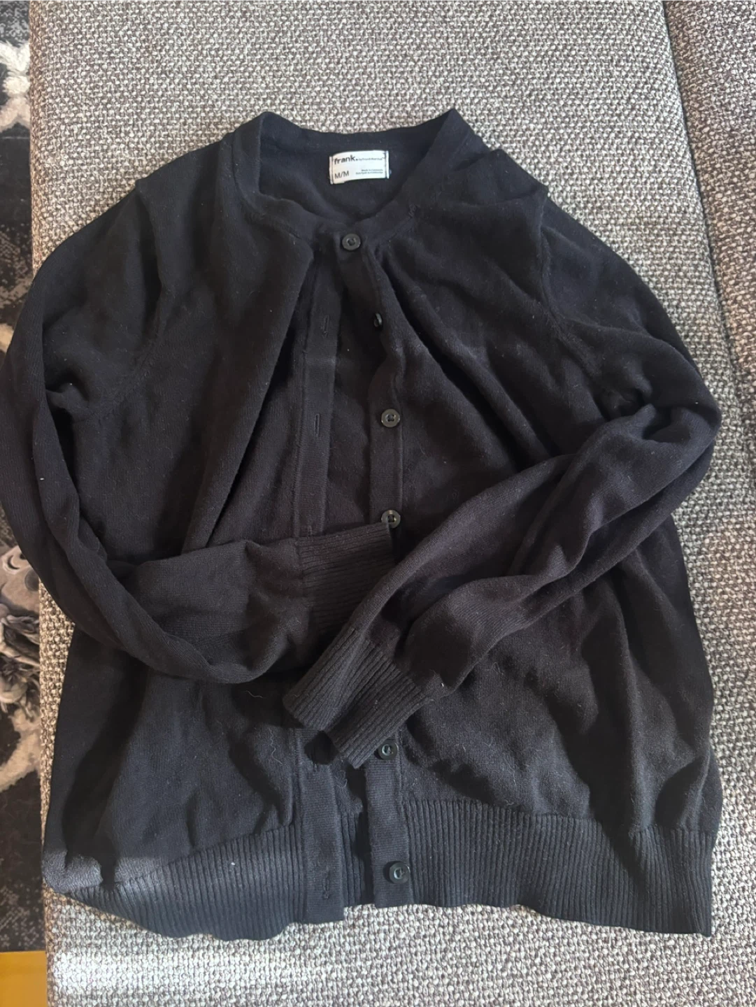 Frank and Oak Black Button-Up Cardigan