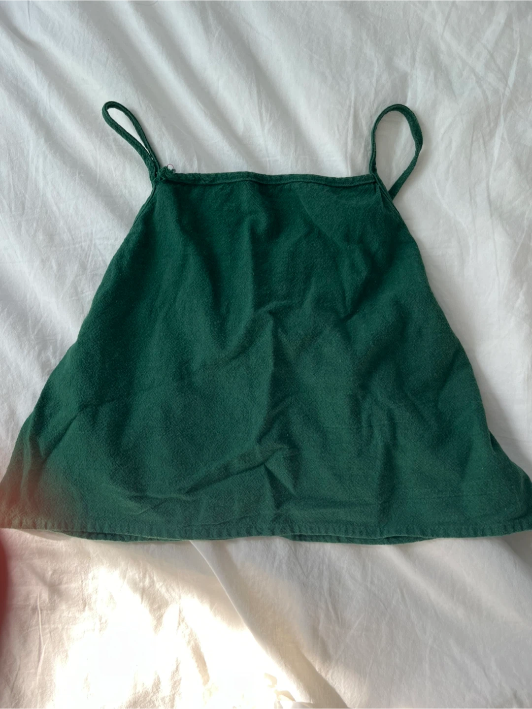 Green Square Neck Tank Top