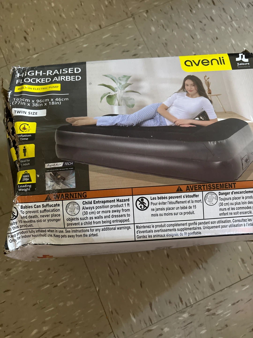 Avenli High-Raised Flocked Airbed - Twin Size - photo 3