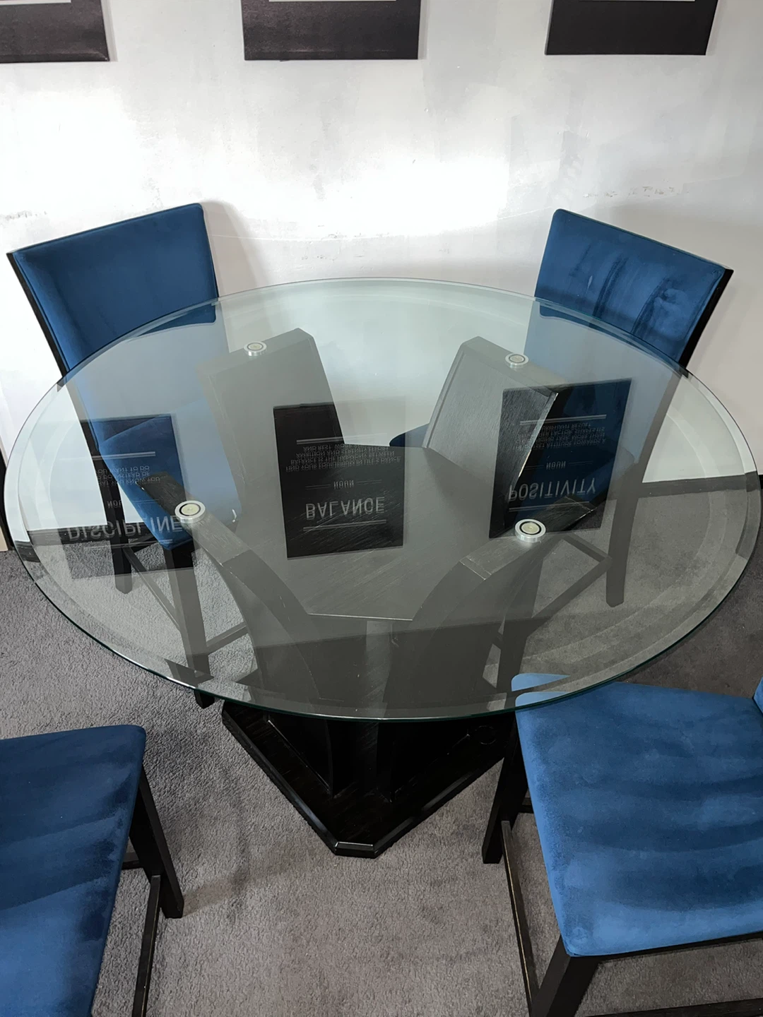 Aria Collection from Bobs Furniture Round Glass Dining Table - photo 4