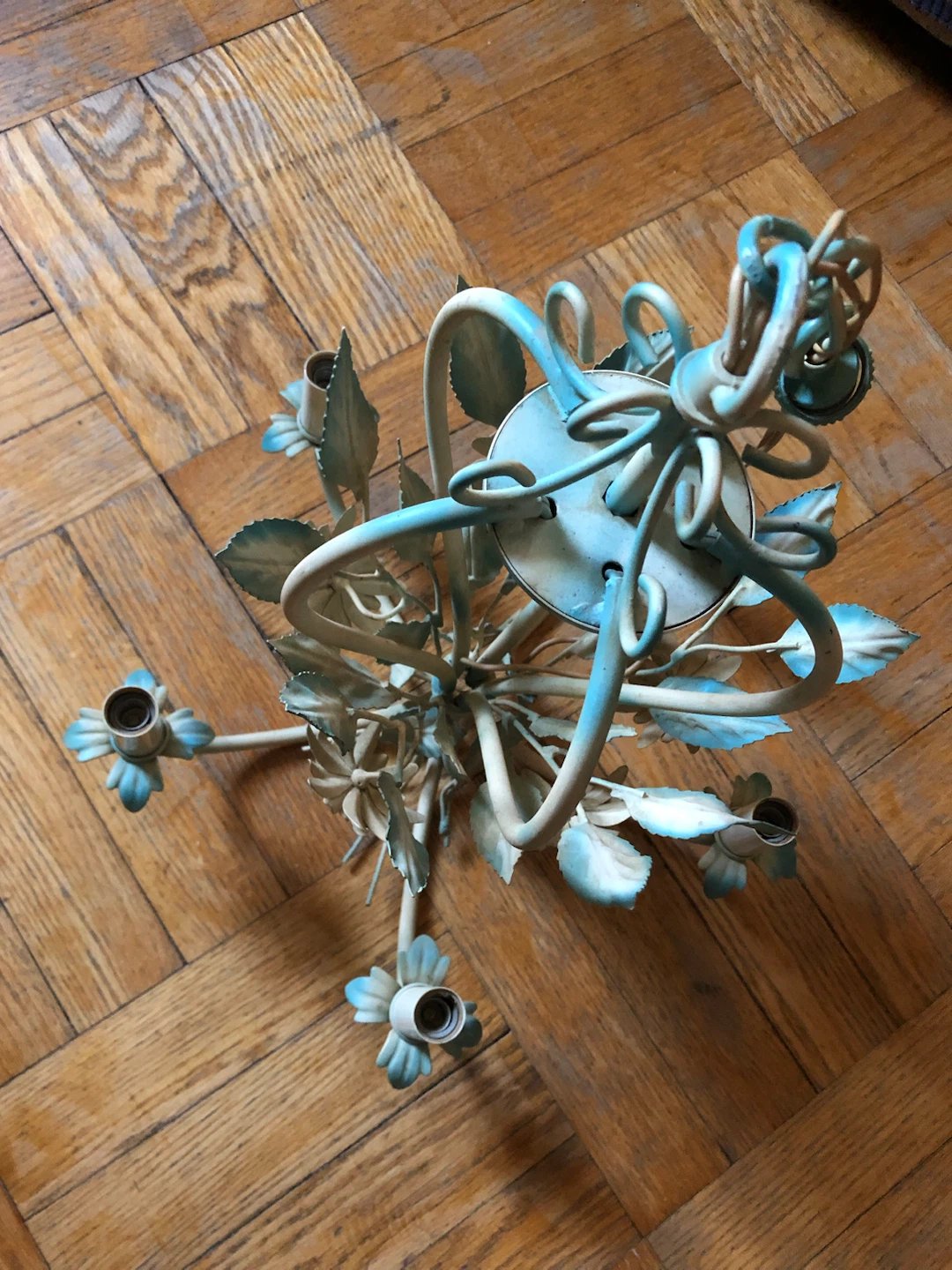 Vintage Floral Metal Chandelier - photo 2