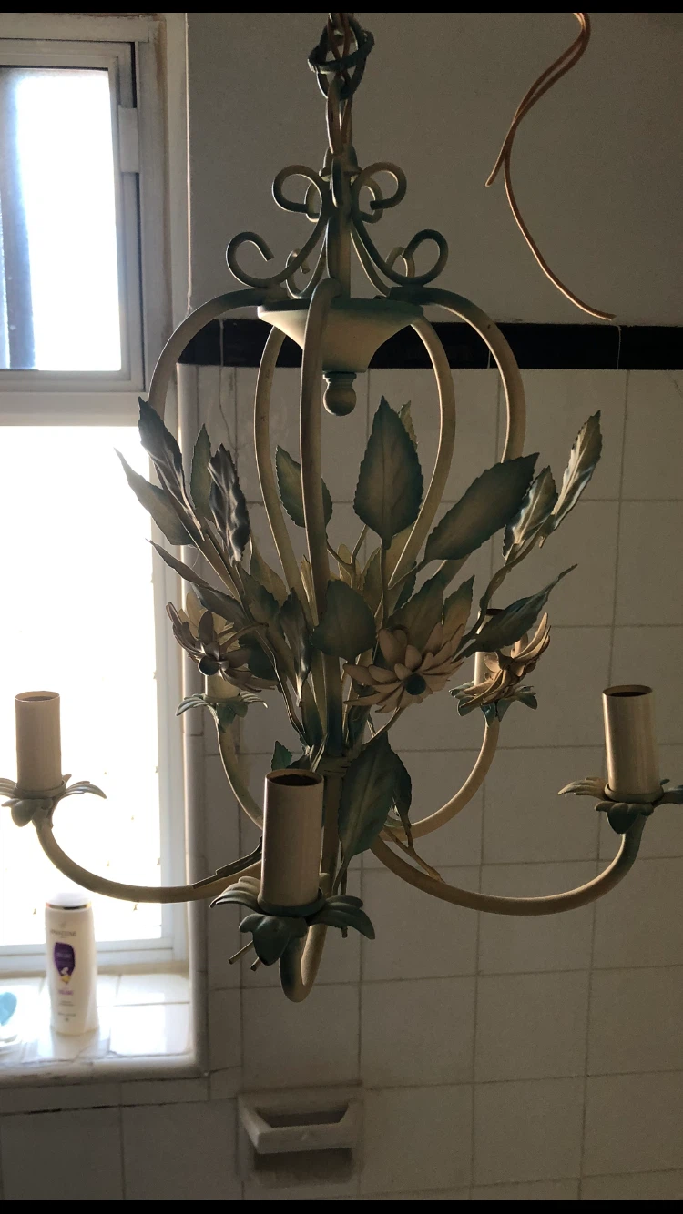 Vintage Floral Metal Chandelier - photo 3