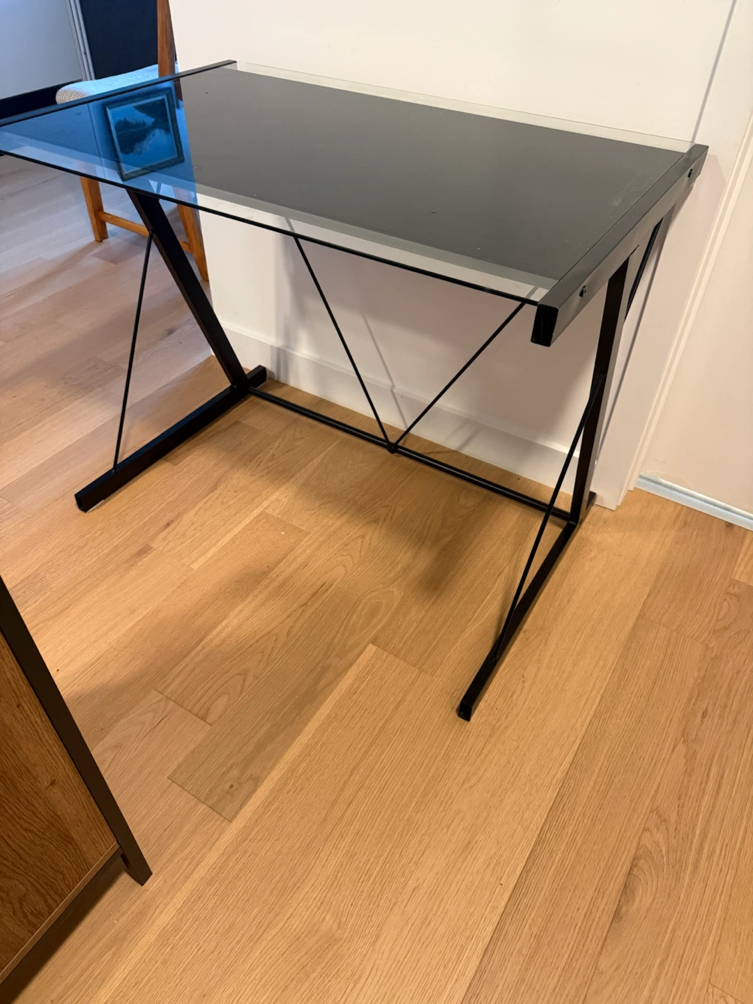Black Metal and Glass Desk