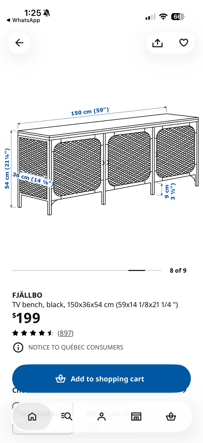 IKEA FJÄLLBO TV stand , black
