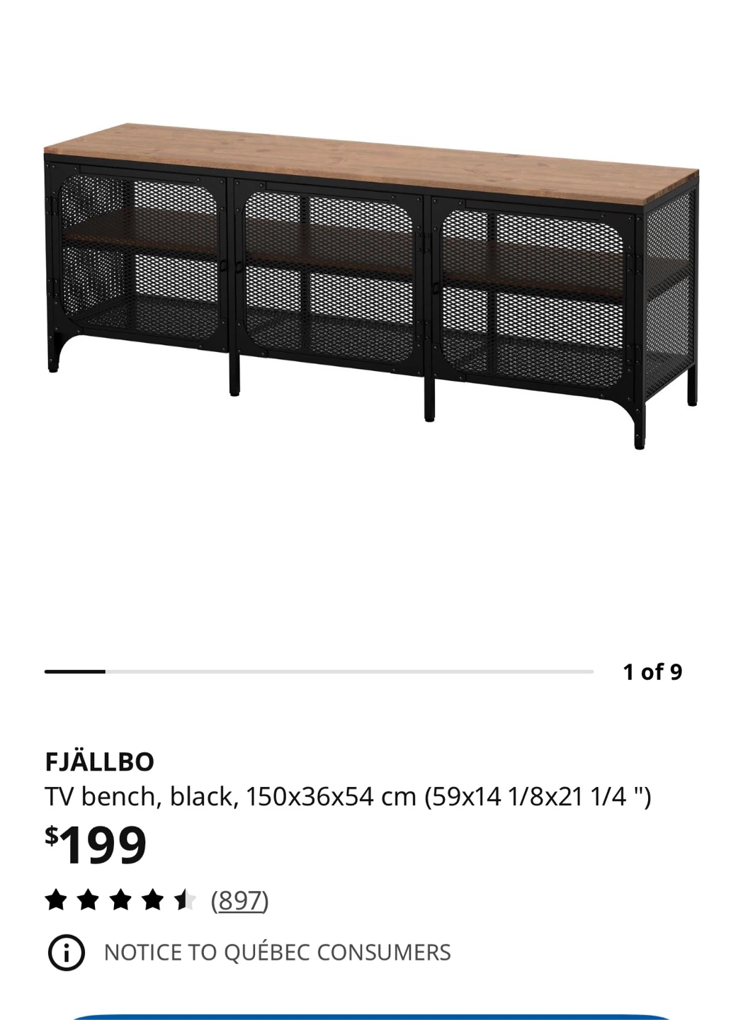 IKEA FJÄLLBO TV stand , black - photo 3