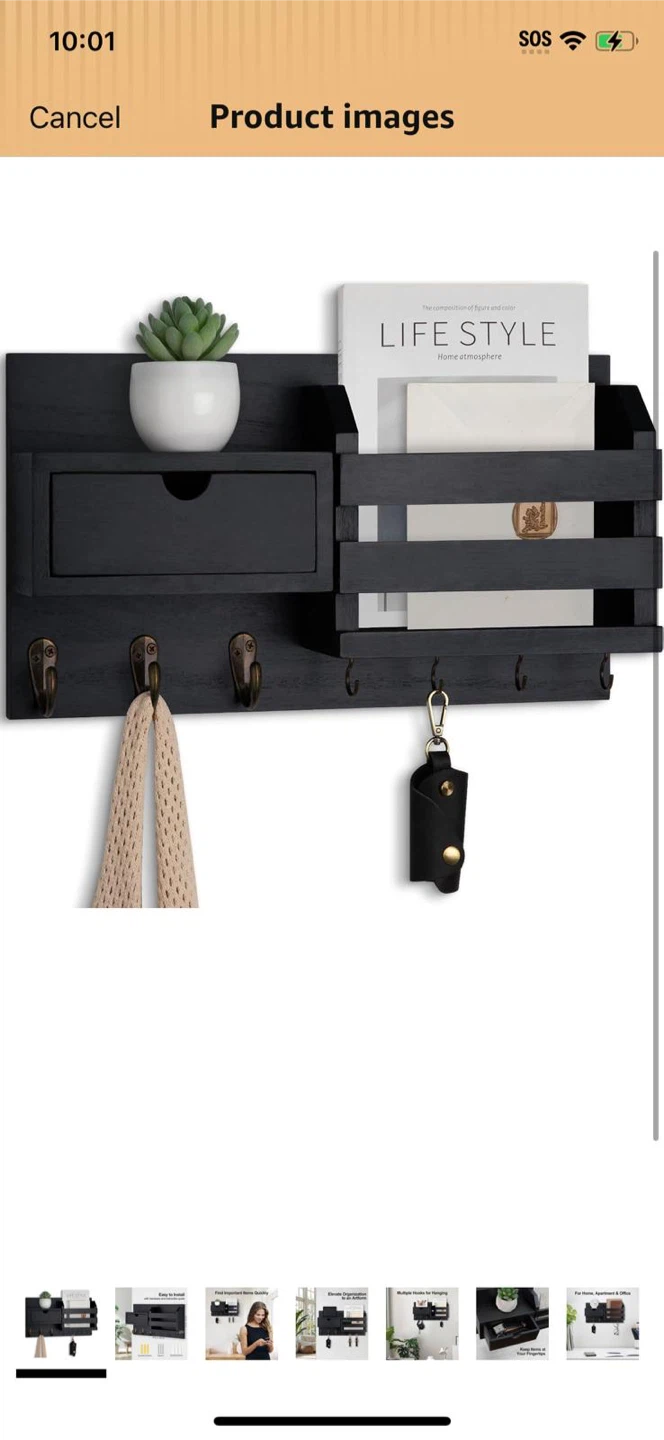New-Wall Mounted Entryway Organizer with Drawer and Hooks