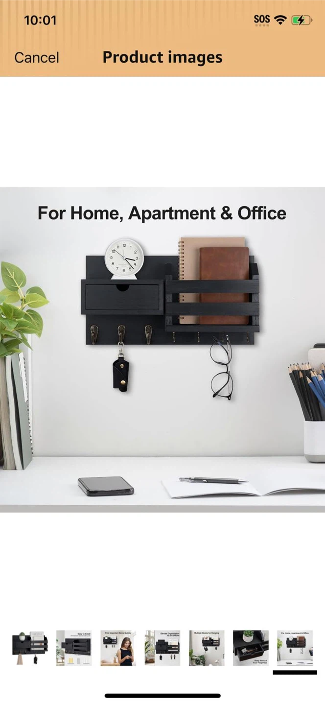New-Wall Mounted Entryway Organizer with Drawer and Hooks - photo 4