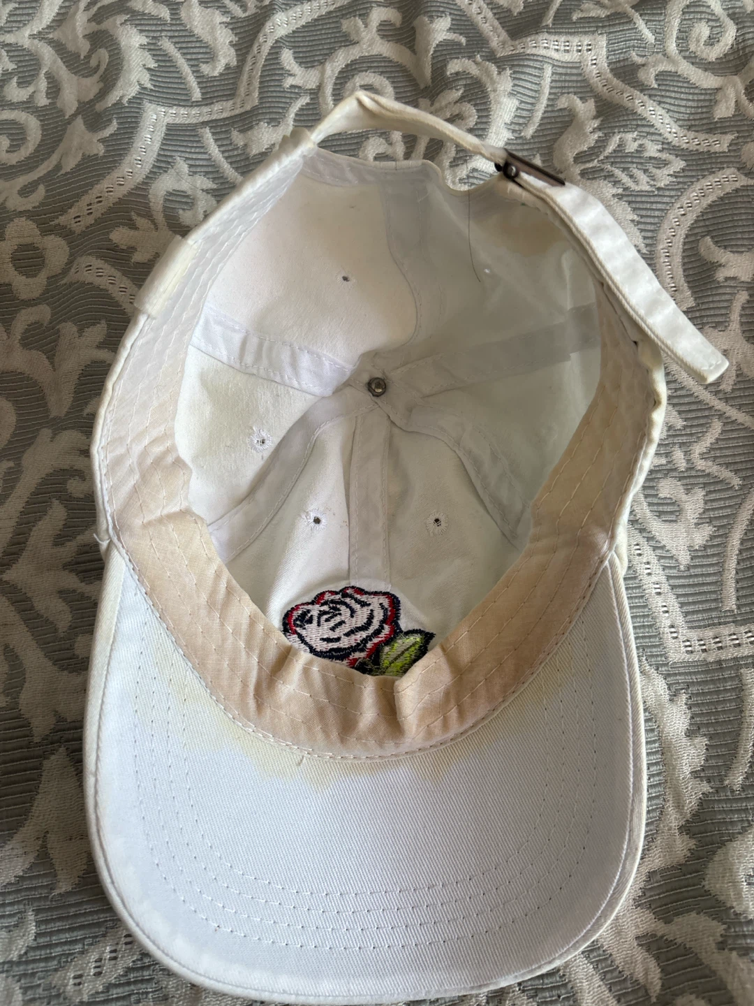 White Rose Embroidered Baseball Cap - photo 2