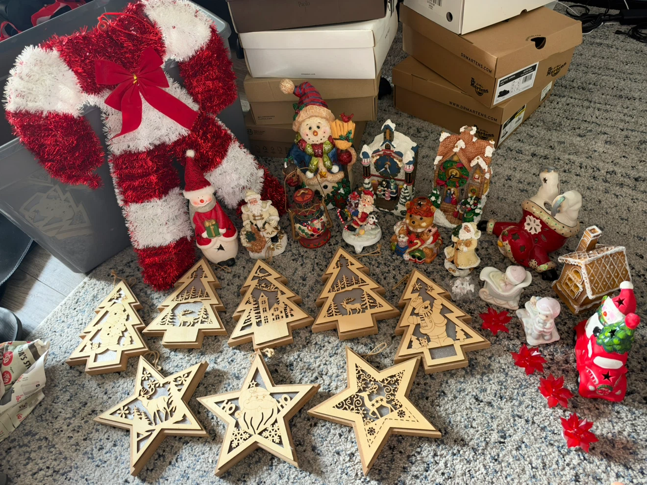 Large Collection of Christmas Ornaments and Decor