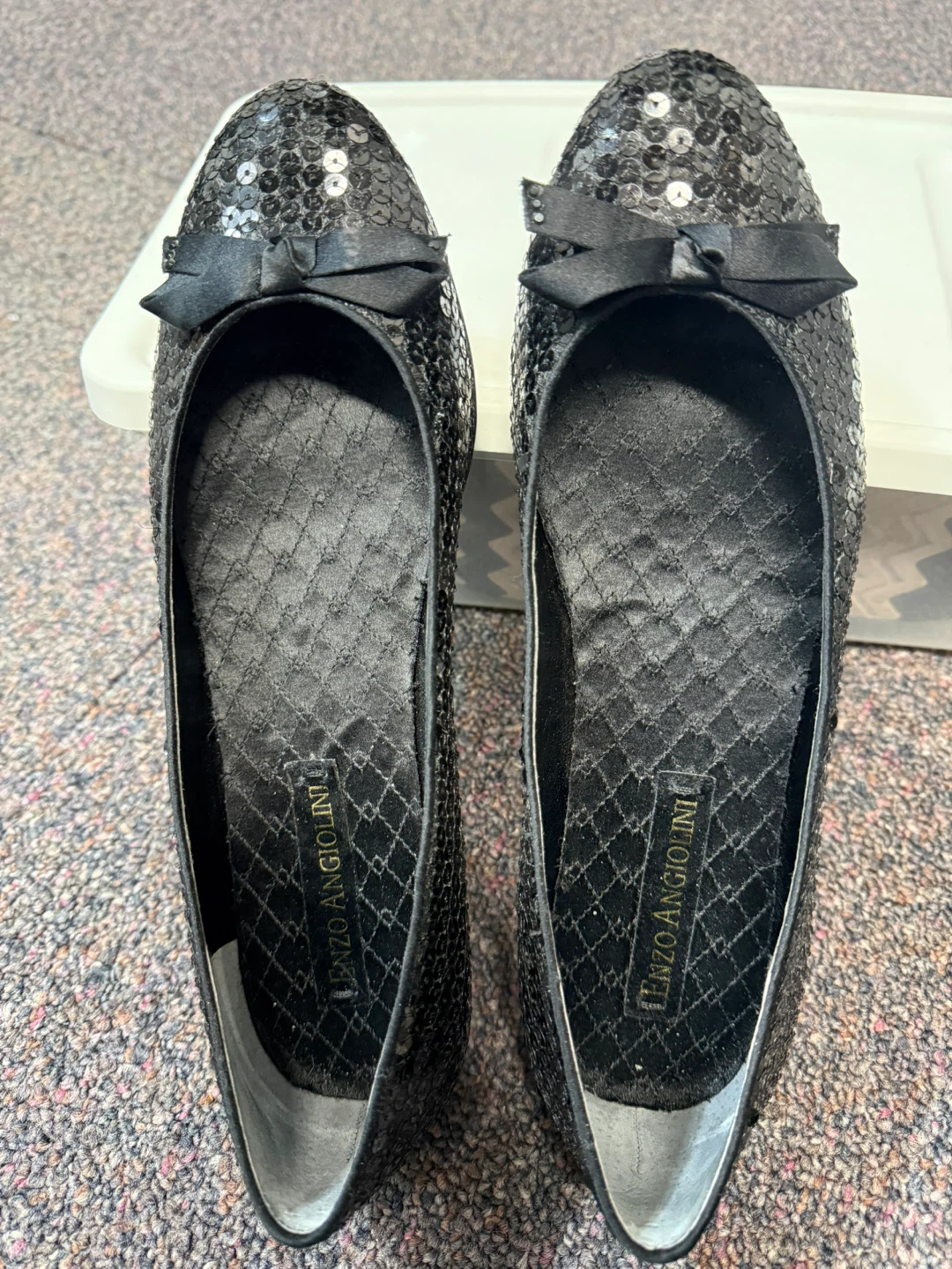 Enzo Angiolini Black Sequin Flats 8
