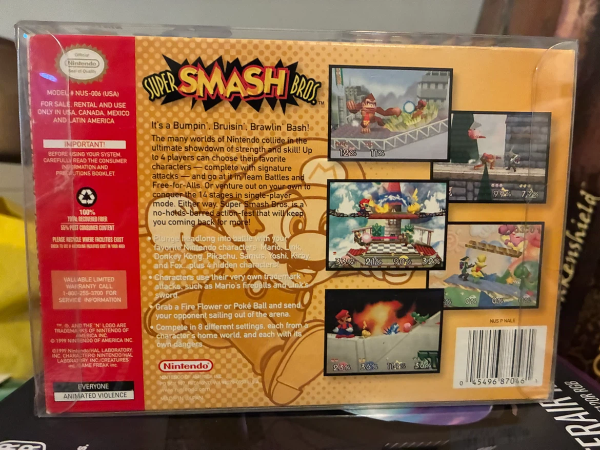 Super Smash Bros. Nintendo 64 Game with Box and Manual - photo 2