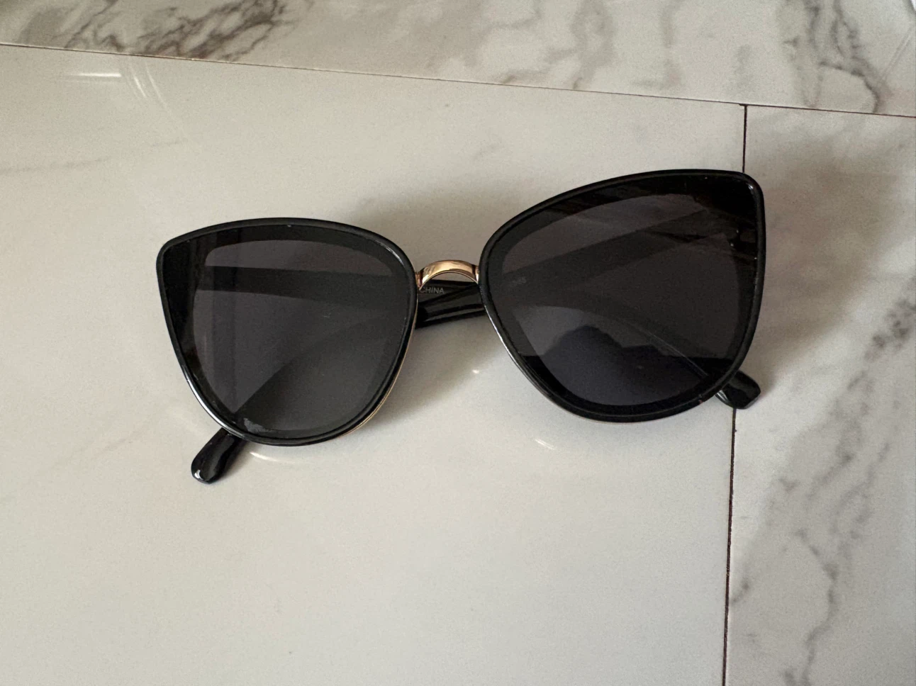 Black and Gold Cat Eye Sunglasses