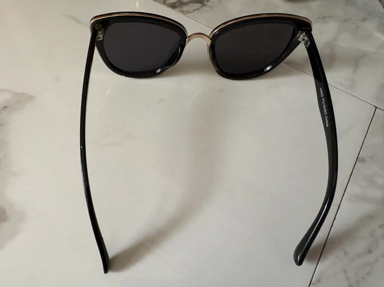 Black and Gold Cat Eye Sunglasses - photo 2