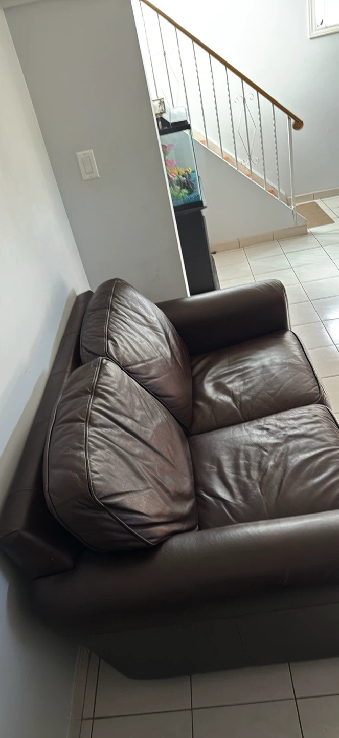 Dark Brown Leather Sofa