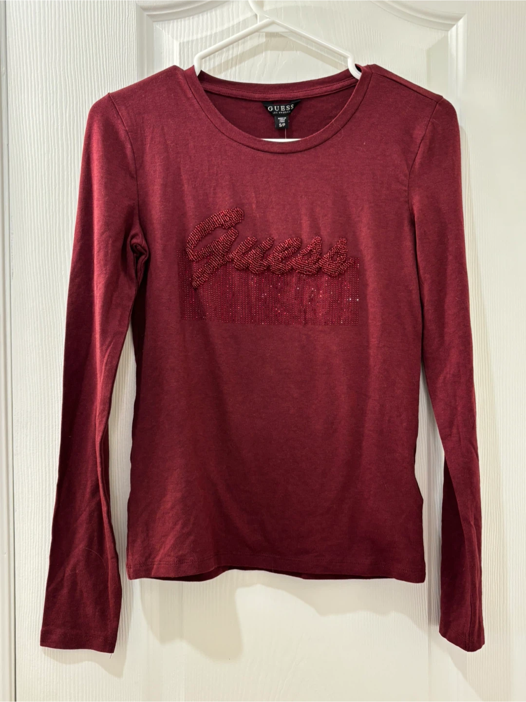 Guess Kyanna Long Sleeve Top - Burgundy
