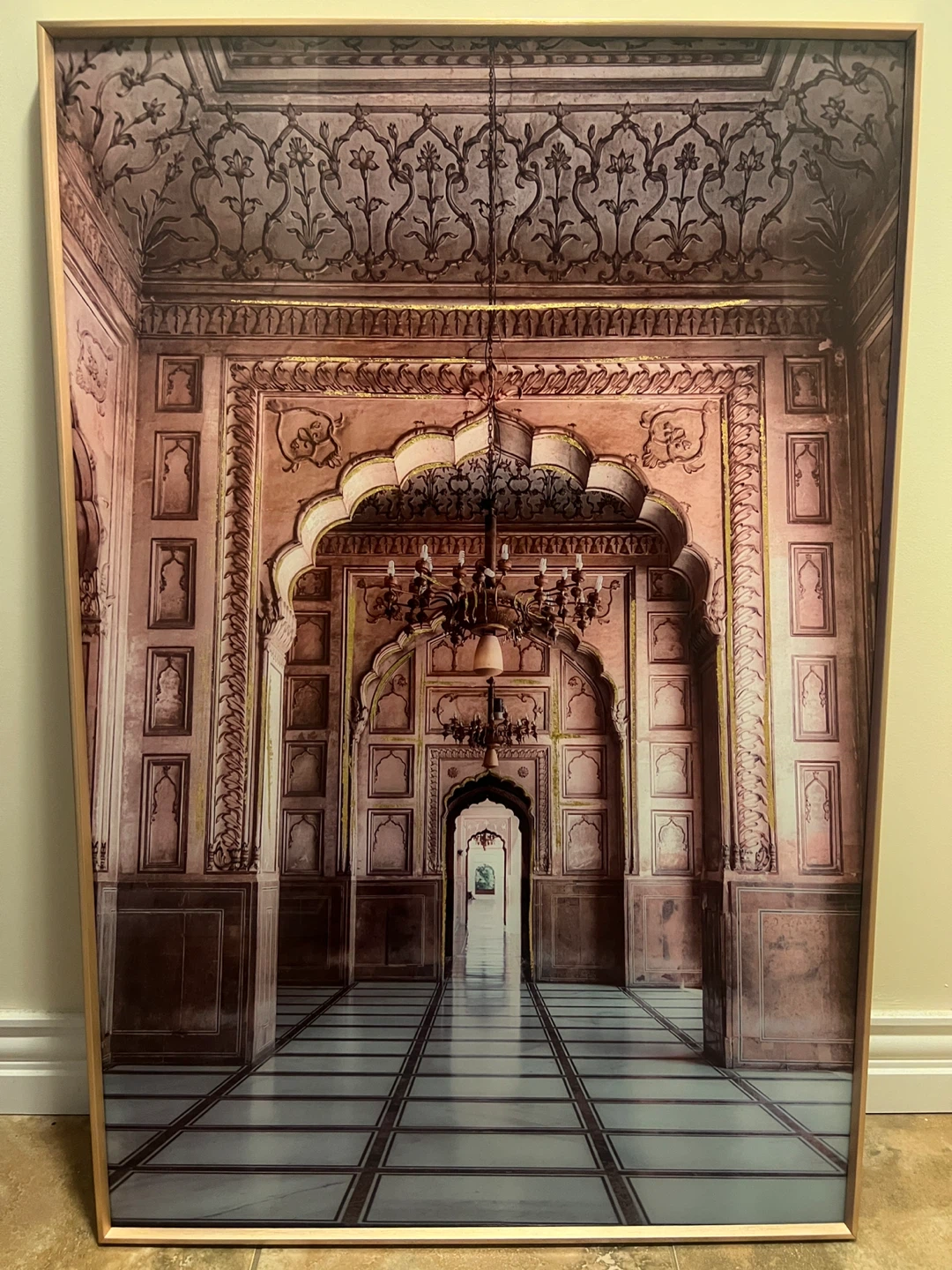 Large Glass Framed Palace Architectural Art (31.5" x 47")