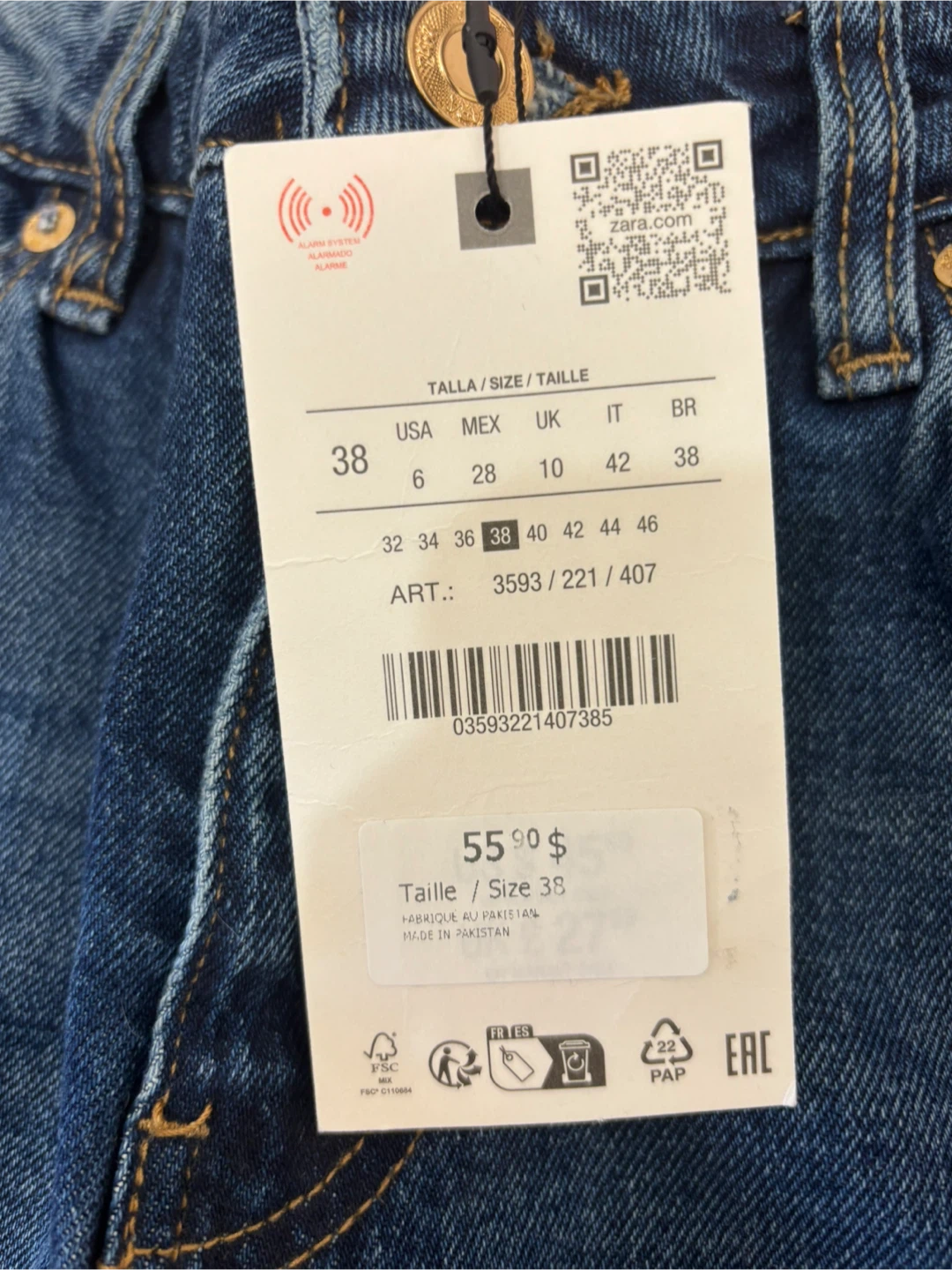 Zara Slim Fit Jeans Size 6 - photo 3