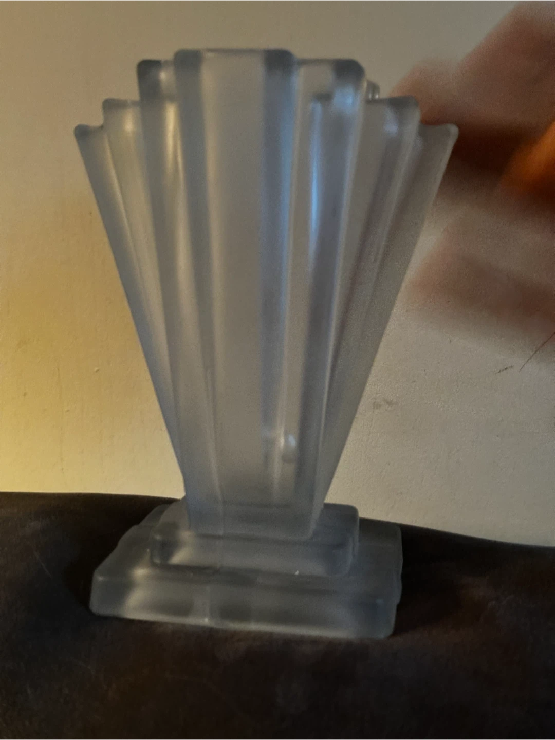 1930s Bagley "Grantham" frosted blue glass vase