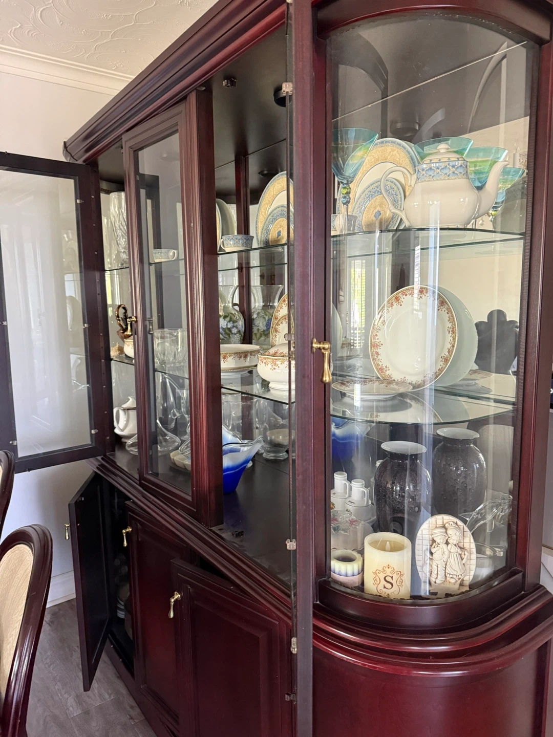 Large Wooden Display Cabinet hutch