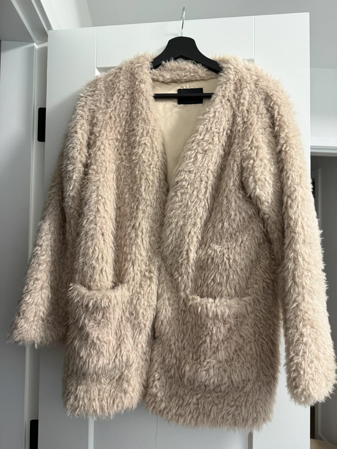 Beige Faux Fur Fuzzy Jacket - photo 2