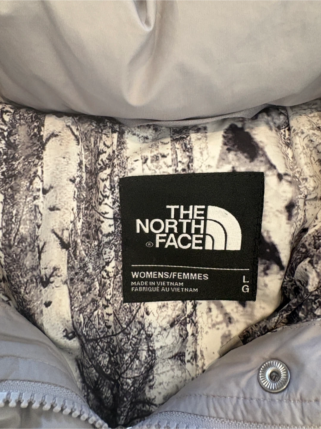The North Face Miss Metro Silver Down Puffer Coat Women’s Large - photo 2