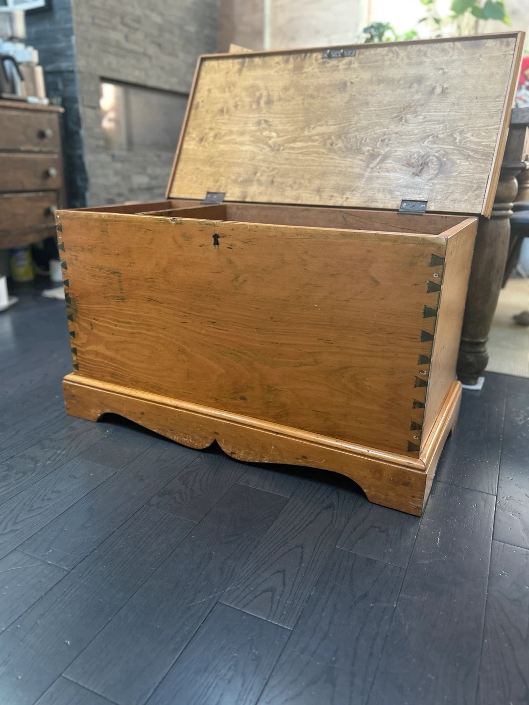 Vintage Wooden Storage Chest with Internal Drawers - photo 2