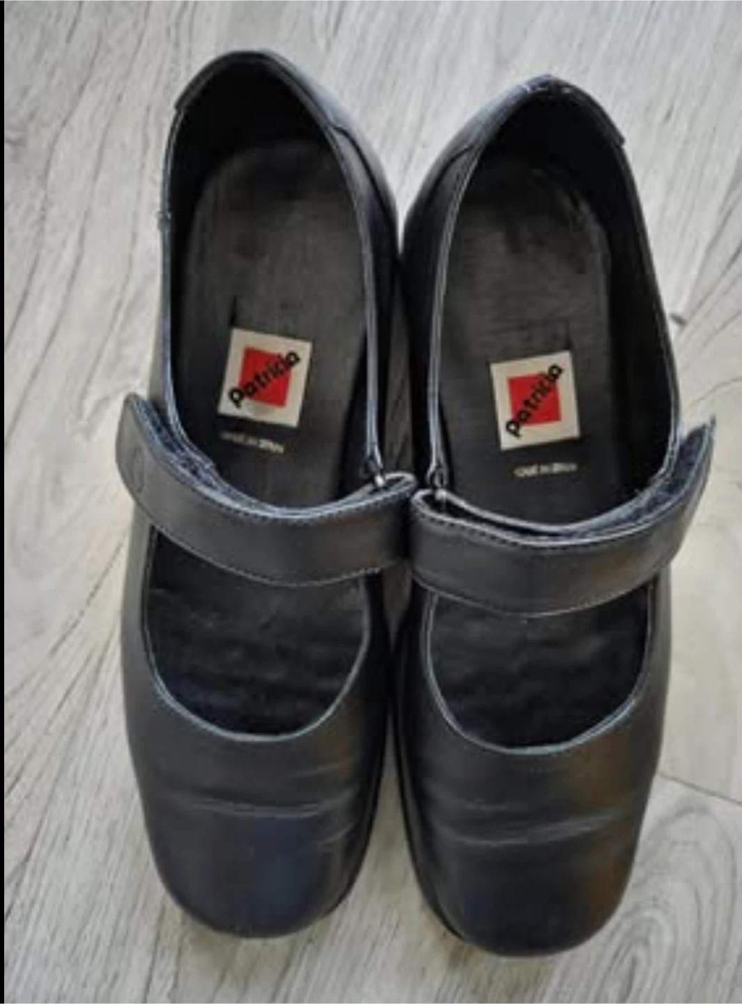 Patricia Black Leather Mary Jane Shoes