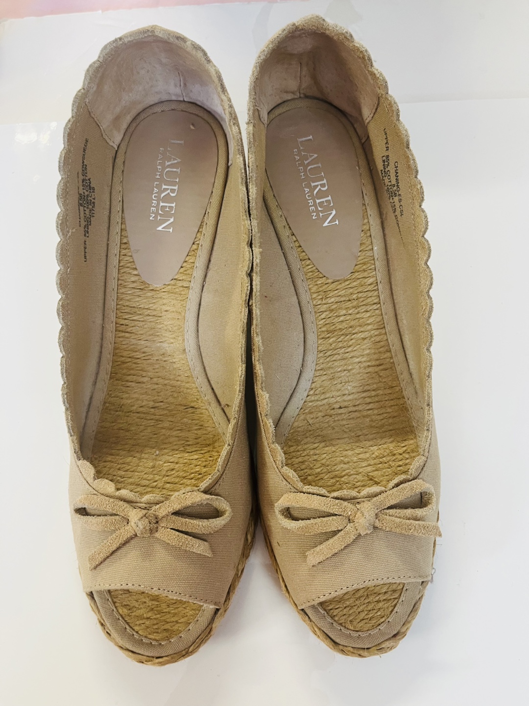 Lauren Ralph Lauren Tan Espadrille Wedges