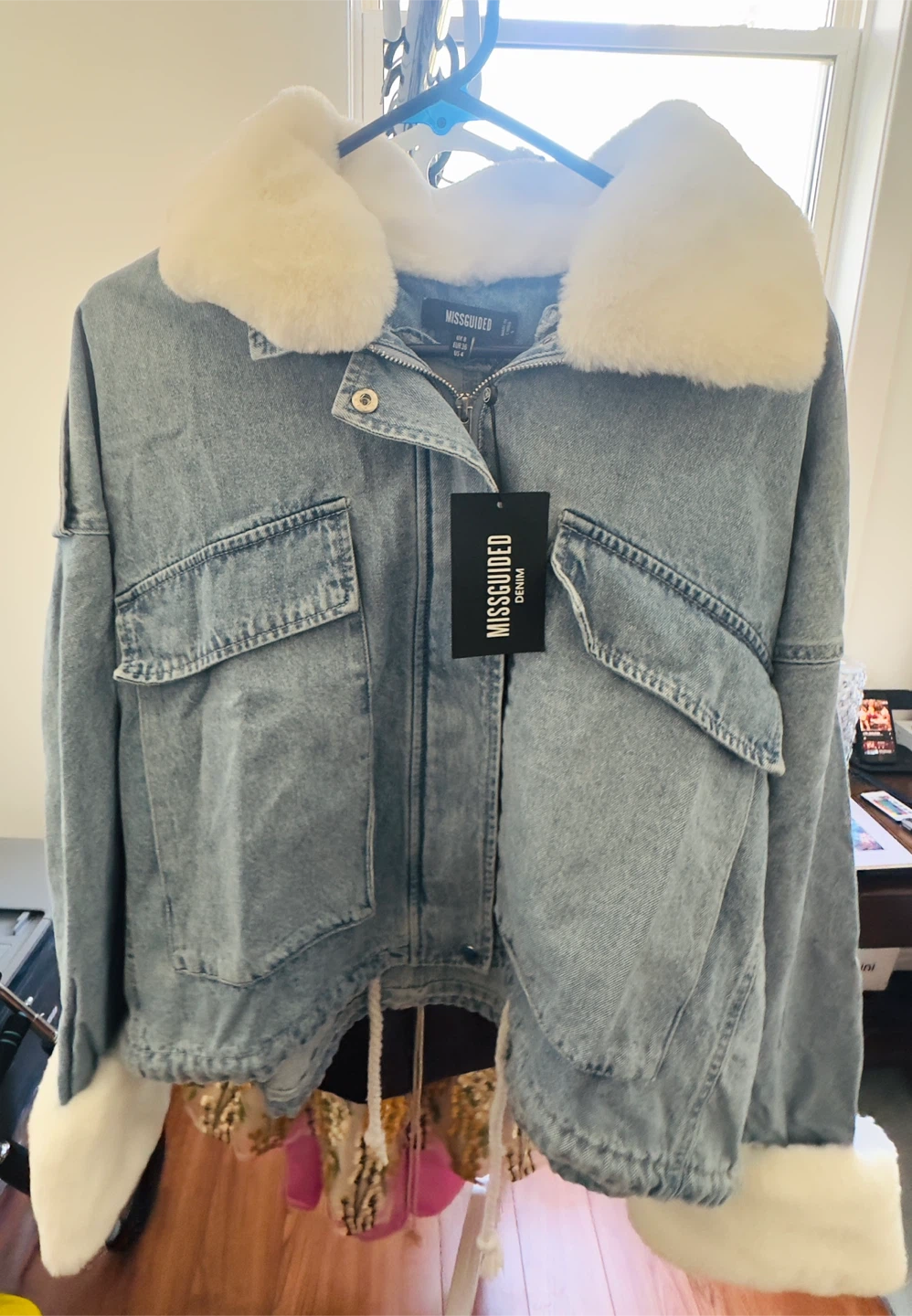 Missguided Denim Jacket with Faux Fur