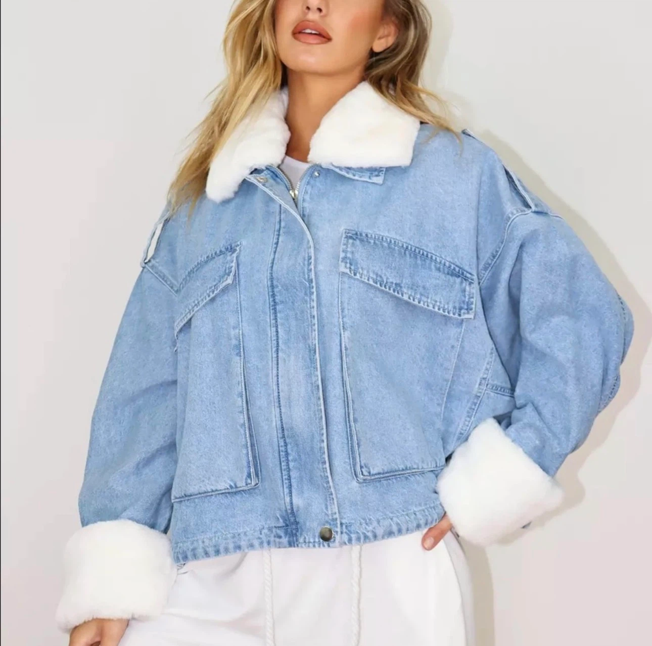 Missguided Denim Jacket with Faux Fur - photo 3