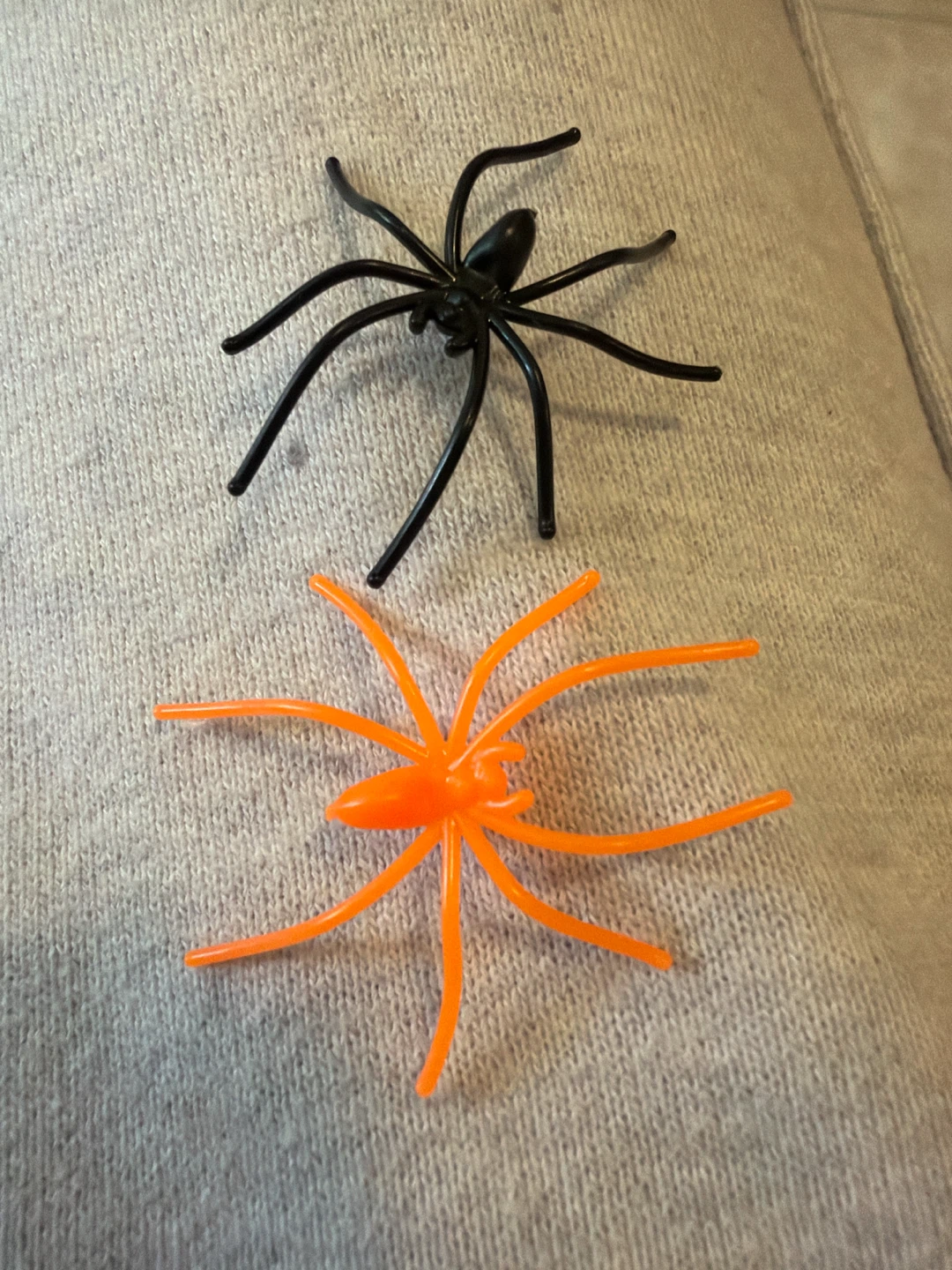 Two Plastic Toy Spiders