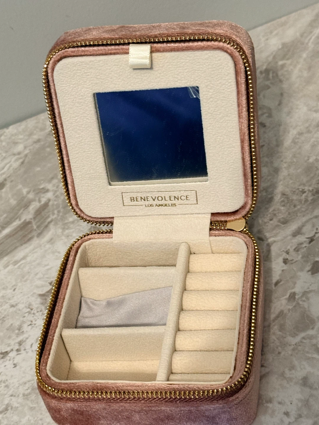 NEW - Benevolence LA Velvet Travel Jewelry Box (Dusty Rose) - photo 3