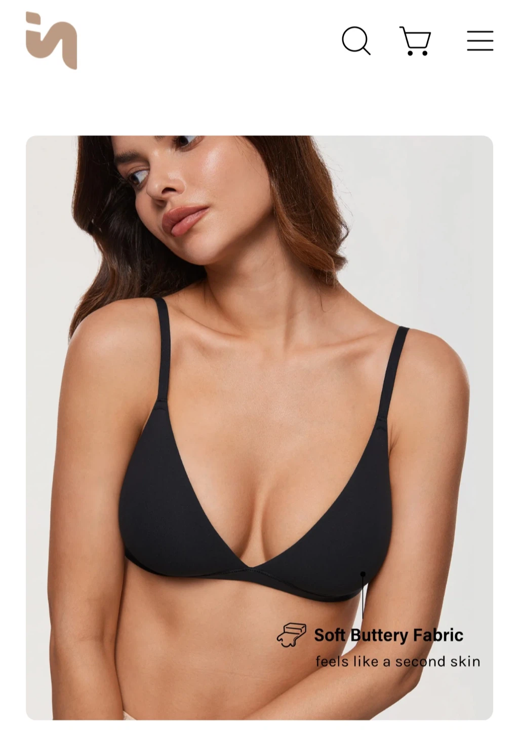 NWT Inlyric Triangle Bralette Black