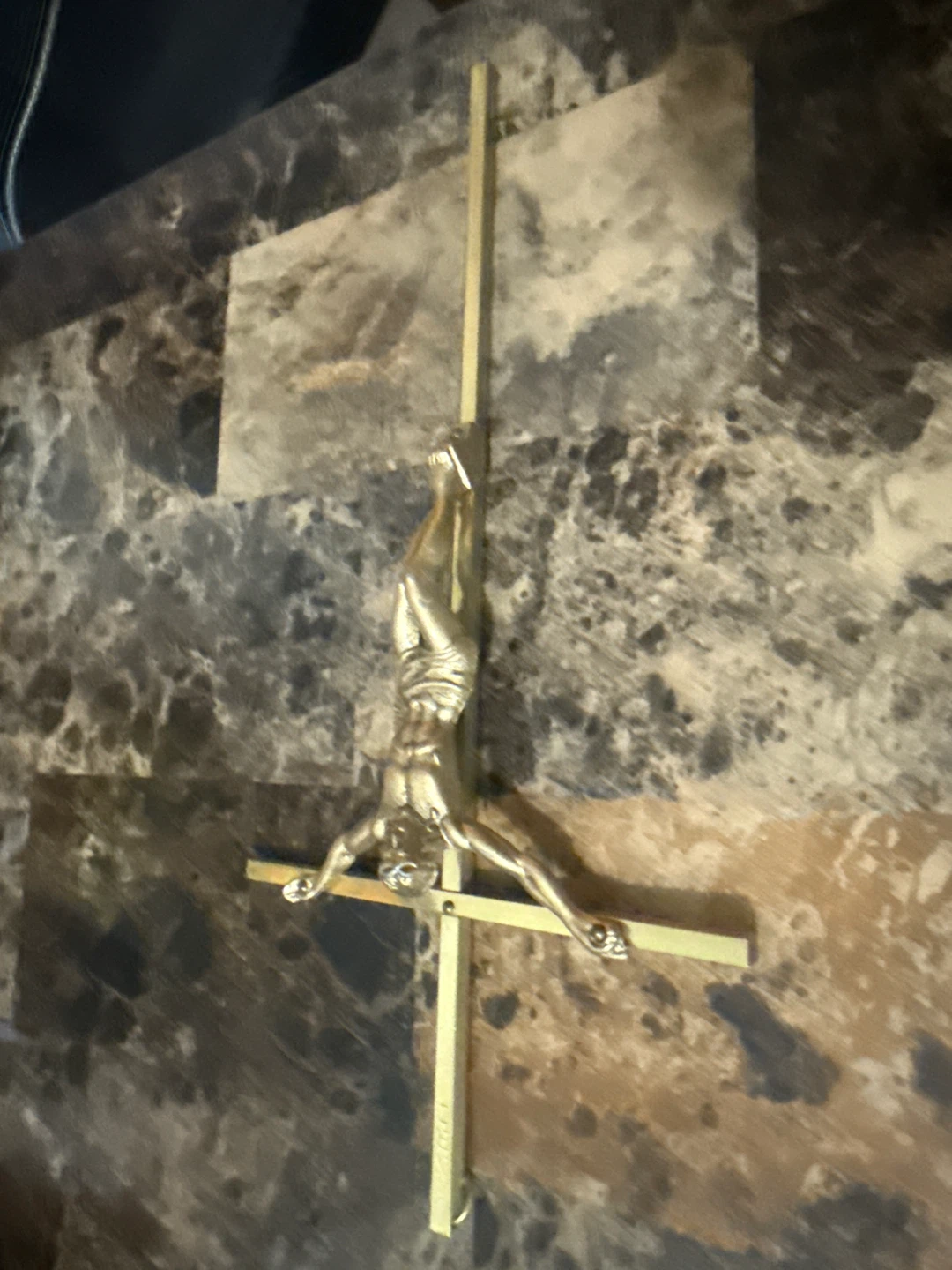 Vintage Brass Crucifix - photo 3