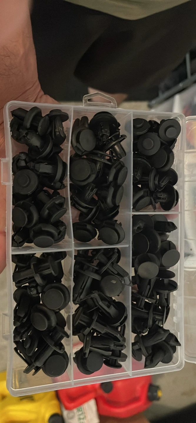Assorted Black Plastic Automotive Bumper Clips