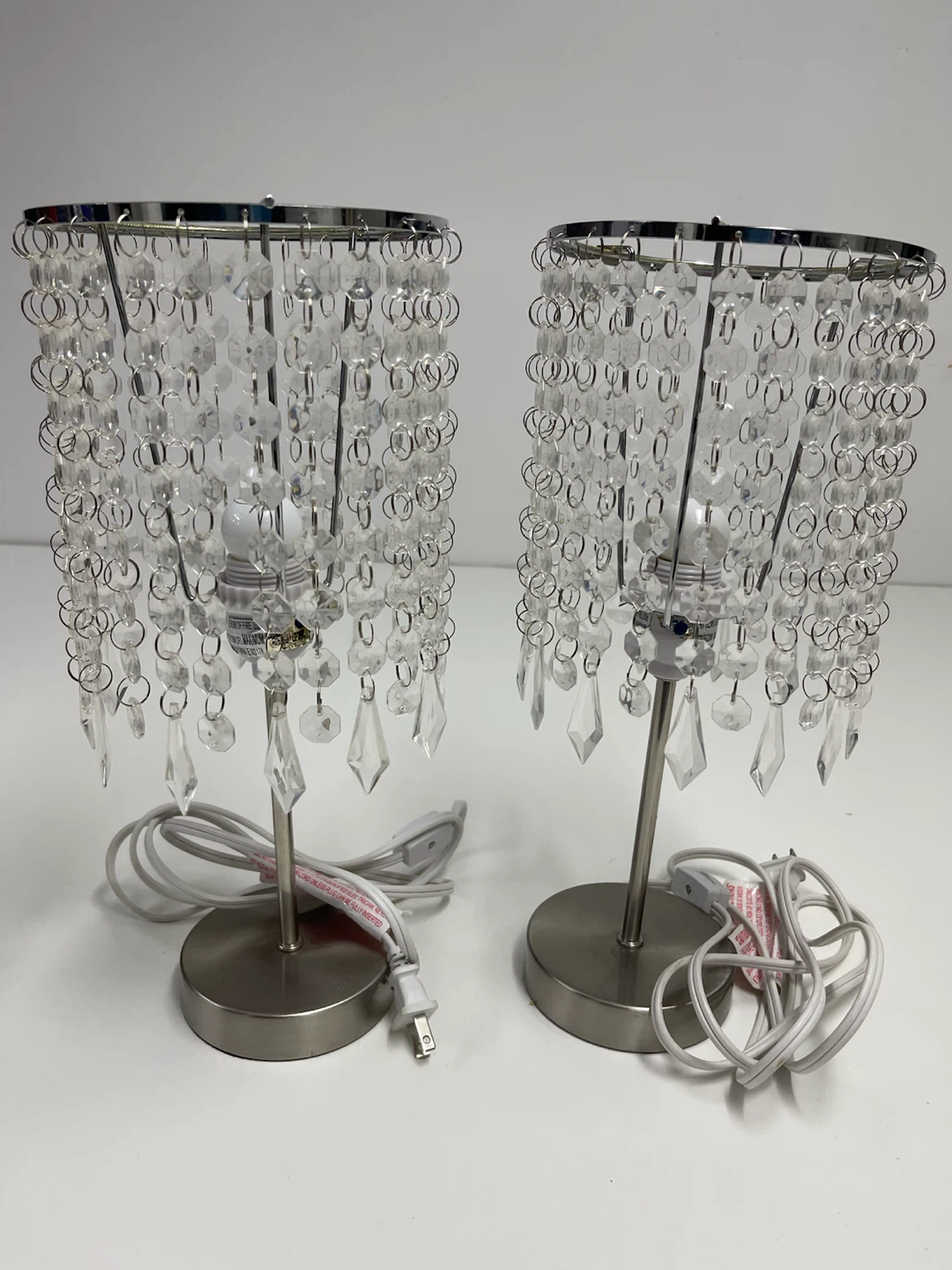 Set of Two Crystal Beaded Table Lamps