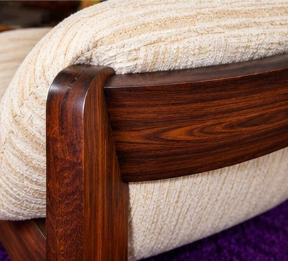 Vintage 1970s Rosewood Loveseat — Sculptural Wood Frame - photo 5