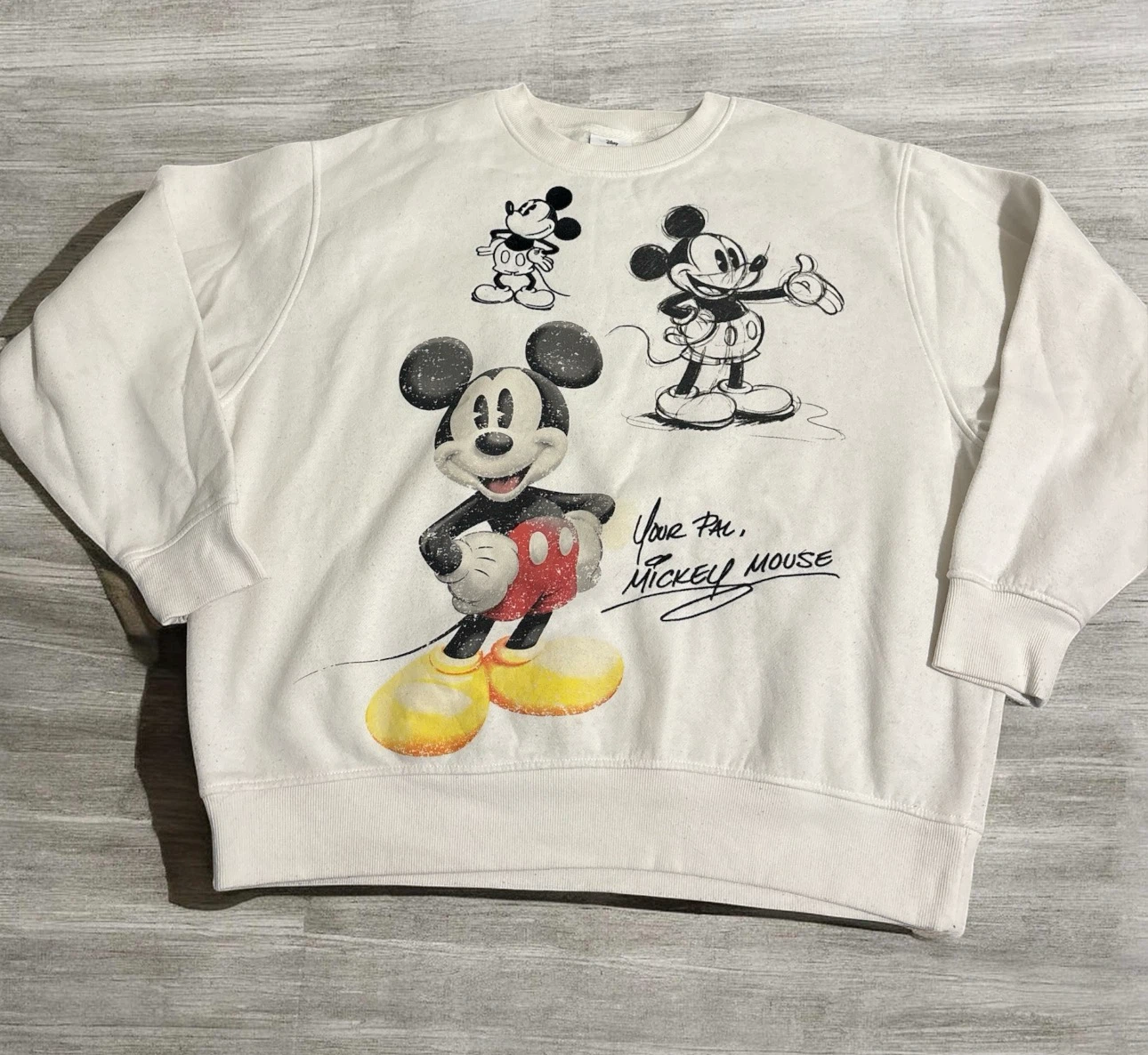 Disney Mickey Mouse Vintage Sketch White Sweatshirt - photo 2