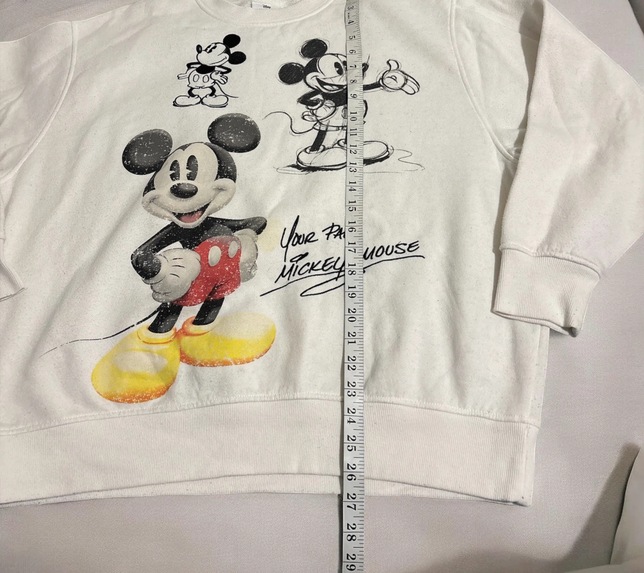 Disney Mickey Mouse Vintage Sketch White Sweatshirt - photo 3