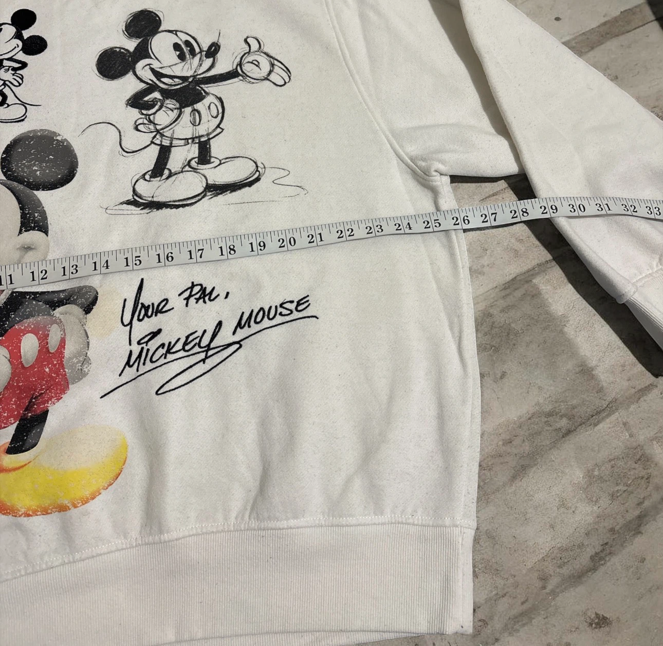 Disney Mickey Mouse Vintage Sketch White Sweatshirt - photo 4