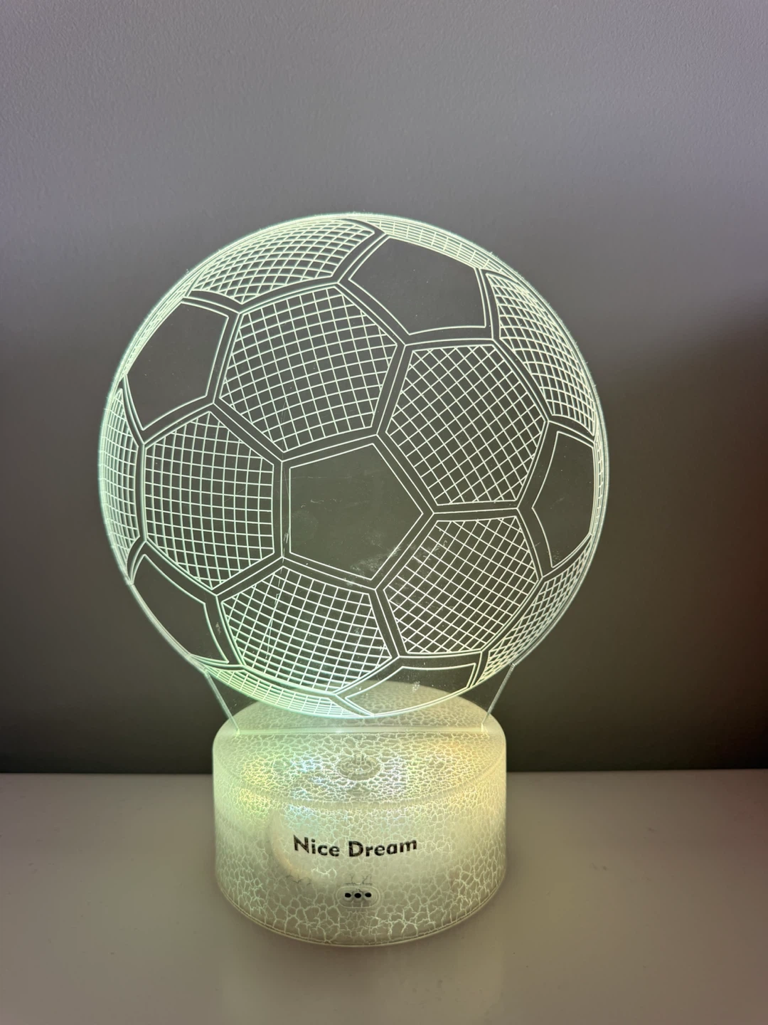 NEW - 3D Soccer Ball Illusion LED Night/Desk Light (Multi-Color) - photo 3