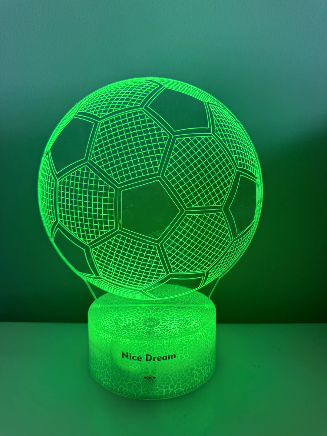 NEW - 3D Soccer Ball Illusion LED Night/Desk Light (Multi-Color) - photo 5