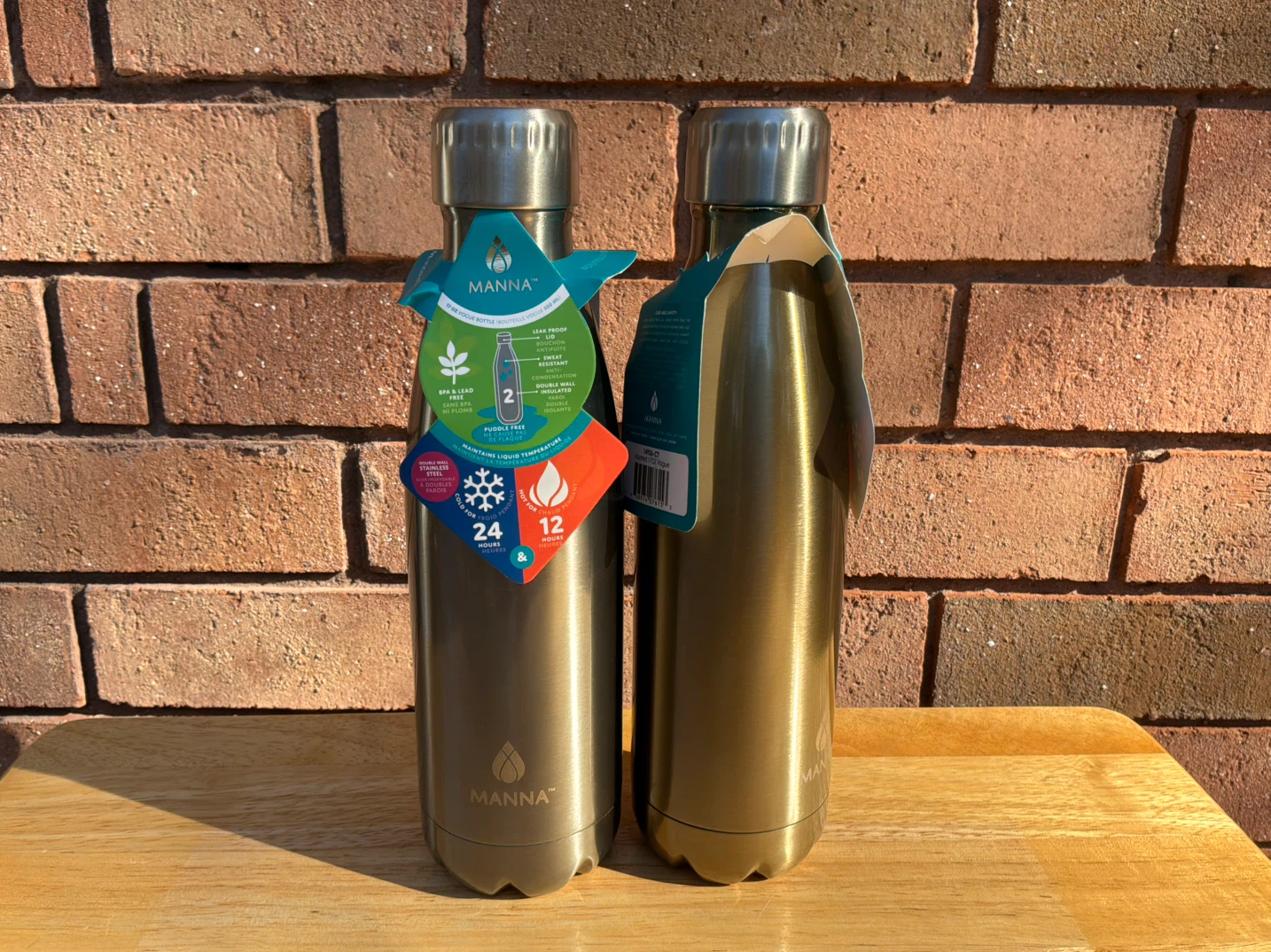 Set of 2 Manna Vogue Stainless Steel Bottles