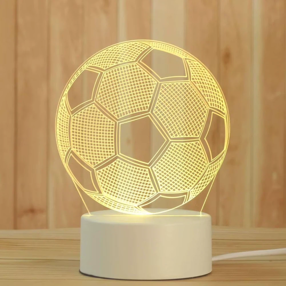 NEW - 3D Soccer Ball Illusion LED Night/Desk Light (Multi-Color)