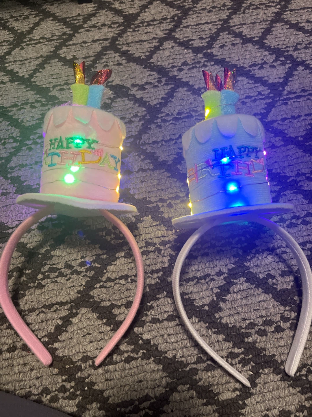 MOVING SALE ‼️ 2 Light-Up Birthday Cake Headbands - photo 2